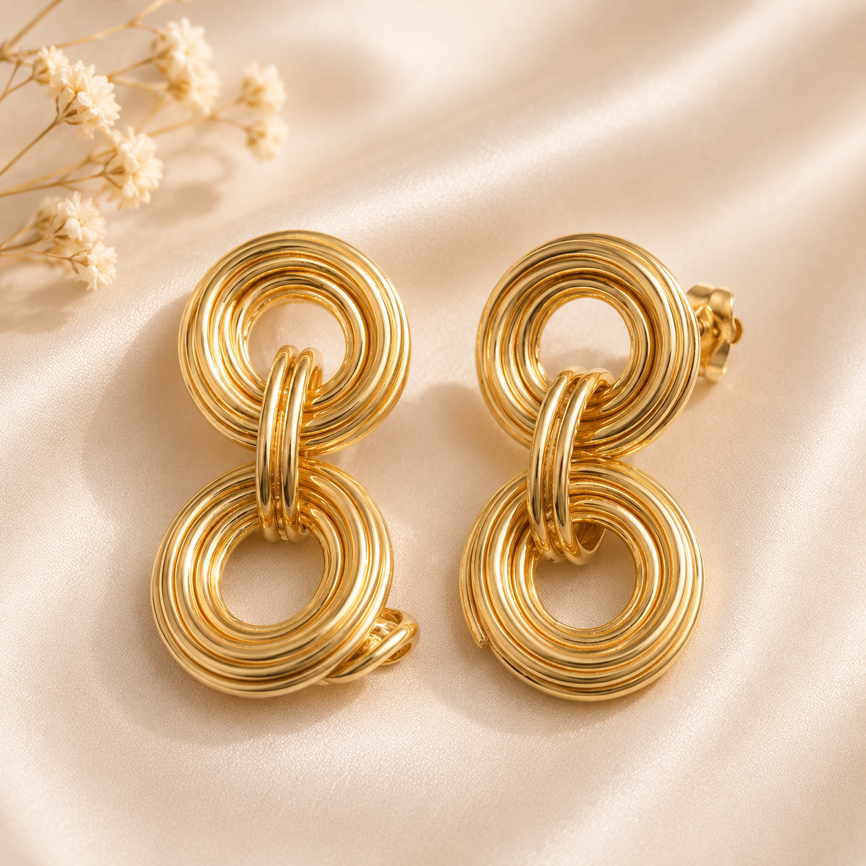 FASHION JEWELRY HYPO ALLERGENIC EARRINGS GOLD PLATED BILOG